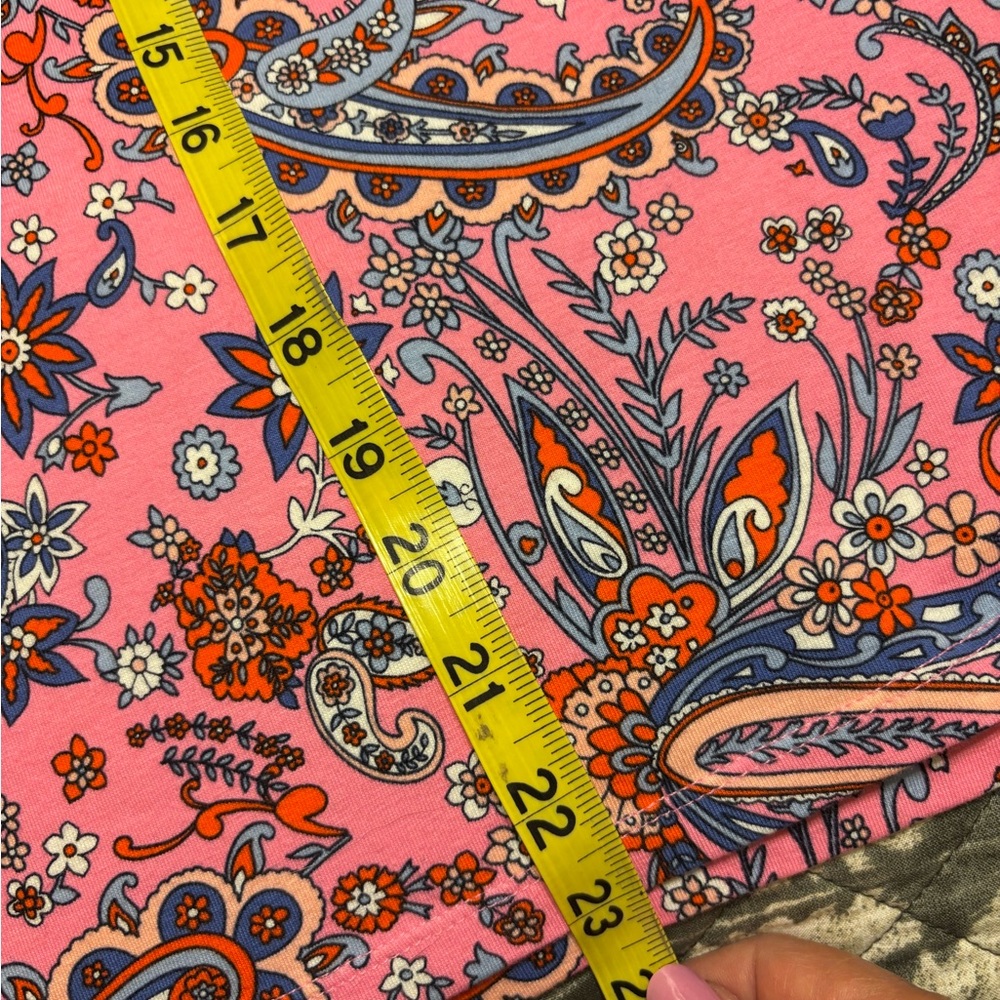 Talbots Vibrant Pink Paisley Short Sleeve Tee size MP - Picture 5 of 6